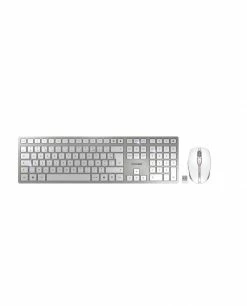 Remise 😉 CHERRY DW 9100 SLIM Clavier RF Sans Fil + Bluetooth AZERTY Français Souris Incluse Argent 🔔