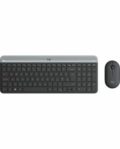 De gros 😀 Logitech Slim Wireless Keyboard And Mouse Combo MK470 Clavier USB QWERTZ Allemand Graphite 🛒