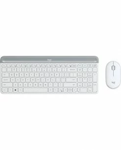 Bon marché 💯 Logitech Slim Wireless Keyboard And Mouse Combo MK470 Clavier RF Sans Fil AZERTY Français Blanc 🔥