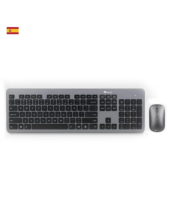 Vente flash ❤️ NGS Matrix Kit, QWERTY, ES Clavier RF Sans Fil Espagnole Gris 🔔