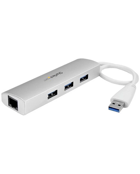 Meilleure vente 🧨 StarTech.com Hub USB 3.0 Portable à 3 Ports Avec Gigabit Ethernet - Câble Intégré - Aluminium ⌛