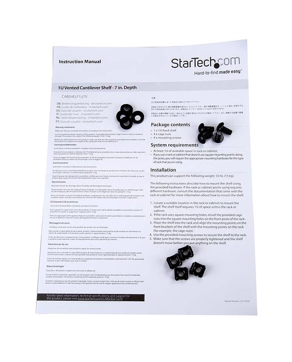 Acheter 😉 StarTech.com Étagère Ventilée 1U Pour Rack Serveur - Profondeur De 175 Mm ⭐ – Image 3