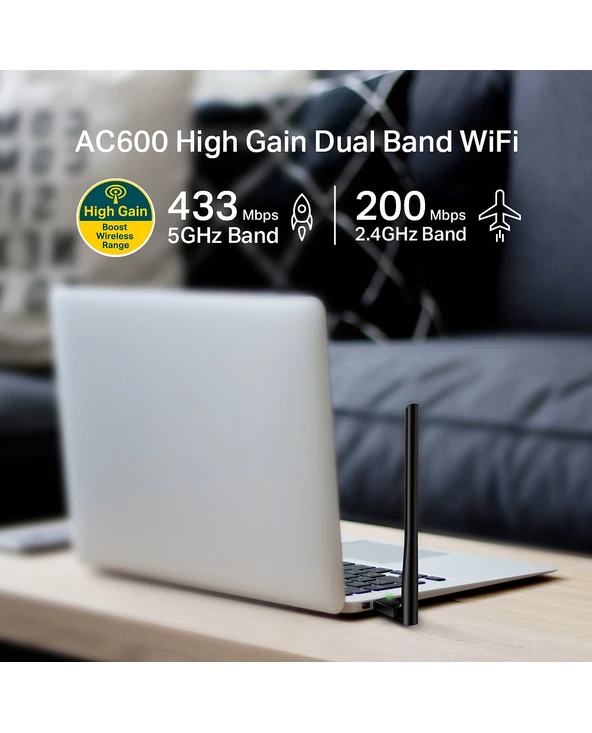 Meilleure vente 🎁 TP-LINK AC600 High Gain Wireless Dual Band USB Adapter Interne WLAN 600 Mbit/s 😍 – Image 3