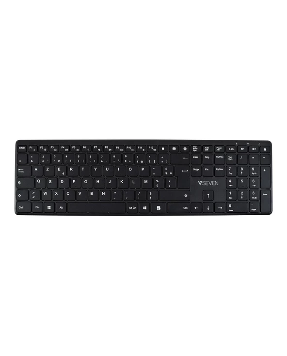 Promo ✨ V7 Clavier KW550FRBT Dual Mode Bluetooth / Wireless 2,4 GHZ Français AZERTY - Noir 🛒